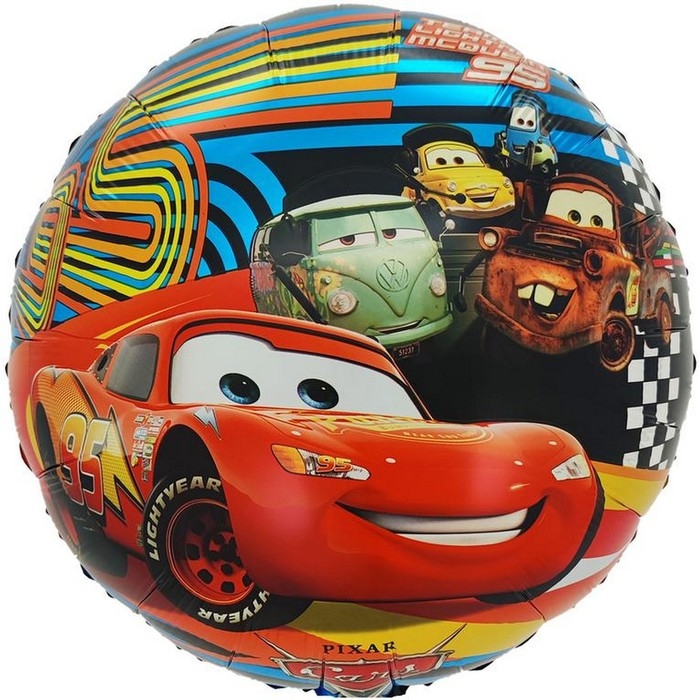 Шар фольгированный 18" &laquo;Гоночные машинки&raquo;, круг