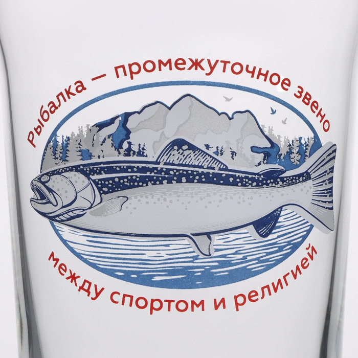 Стакан стеклянный для пива &laquo;На рыбалке&raquo;, 570 мл, рисунок МИКС