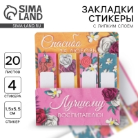 Набор стикеров-закладок &laquo;Лучшему воспитателю&raquo;: 4 шт., 20 листов