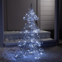 Светодиодная фигура &laquo;Ёлка&raquo; 65 &times; 90 &times; 35 см, металл, 31 В, свечение белое