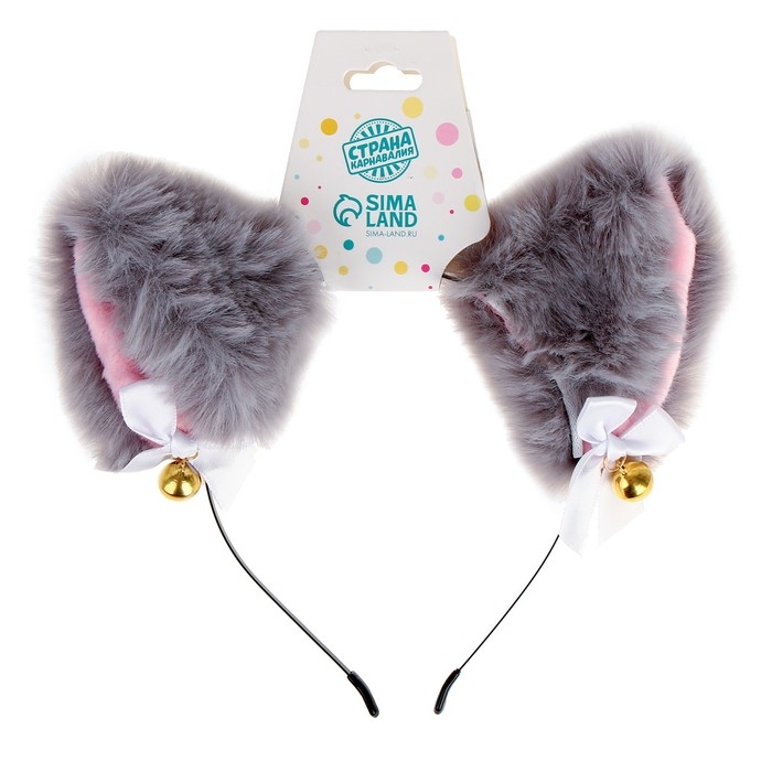 Карнавальный ободок &laquo;Ушки аниме&raquo;, цвет серый