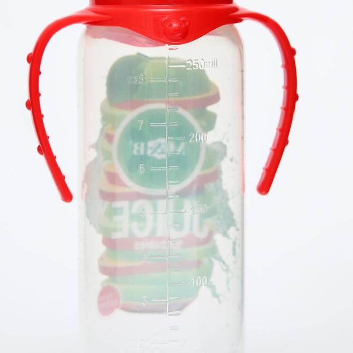 Бутылочка для кормления &laquo;Яблочный сок&raquo;, классическое горло, 250 мл., от 0 мес., цилиндр, с ручками