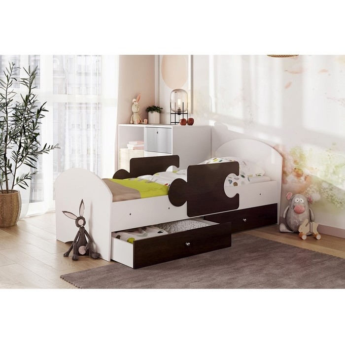 Кровать Мозаика, 900х1930х750, с защитными бортиками и ящиками