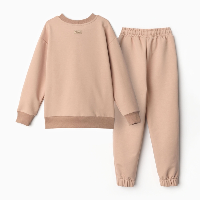 Костюм (свитшот и брюки) детский MINAKU, цвет бежевый, рост 116 см