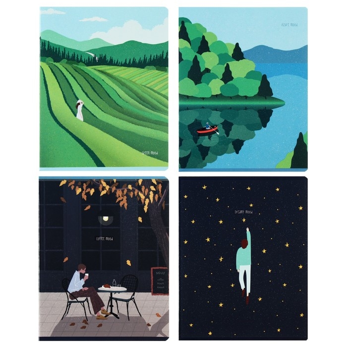 Тетрадь 60 листов в клетку на скрепке "Слушай себя", обложка мелованный картон, микро sandy-touch лак, МИКС