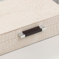 Шкатулка дерево кожзам "Белый питон с прожилками" 25х15х6,5 см Шкатулка дерево кожзам "Белый питон с прожилками" 25х15х6,5 см