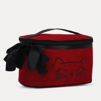 Косметичка на молнии, с подкладом, , цвет бордовый Косметичка на молнии, с подкладом, , цвет бордовый