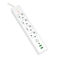 Сетевой фильтр Cablexpert Exnovo EXN-4-CU2-W-2,4р,16А,1xType-C PD,30Вт,2хUSB,2м, ур.защ.4+