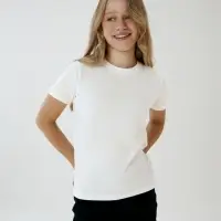 Футболка детская T-Bolka Kids, белая (теплый оттенок), 8 лет
