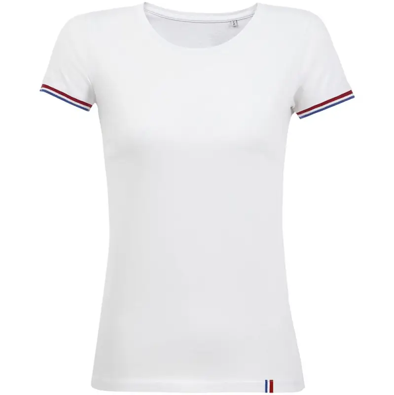 Футболка женская Rainbow Women, белая с ярко-синим, размер S