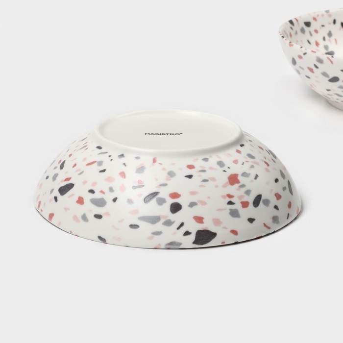 Набор тарелок суповых фарфоровых Magistro Terazzo, 700 мл, 18×5,5 см,2 шт Набор тарелок суповых фарфоровых Magistro Terazzo, 700 мл, 18×5,5 см,2 шт