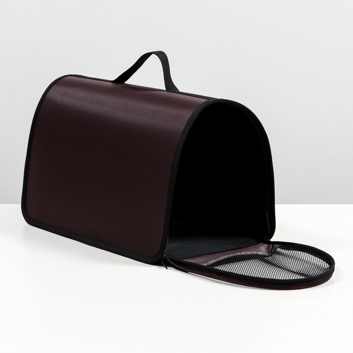 Сумка - переноска для животных жесткая №3, нейлон, 43 х 28 х 22 см, коричневая Сумка - переноска для животных жесткая №3, нейлон, 43 х 28 х 22 см, коричневая