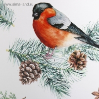 Круглая подарочная коробка &laquo;Снегири&raquo;, 14 х 16 см, Новый год