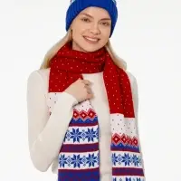 Шарф Happy View, красный с синим