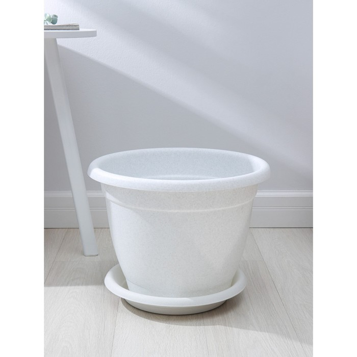 Горшок с поддоном &laquo;Борнео&raquo;, 25,8 л, цвет мраморный