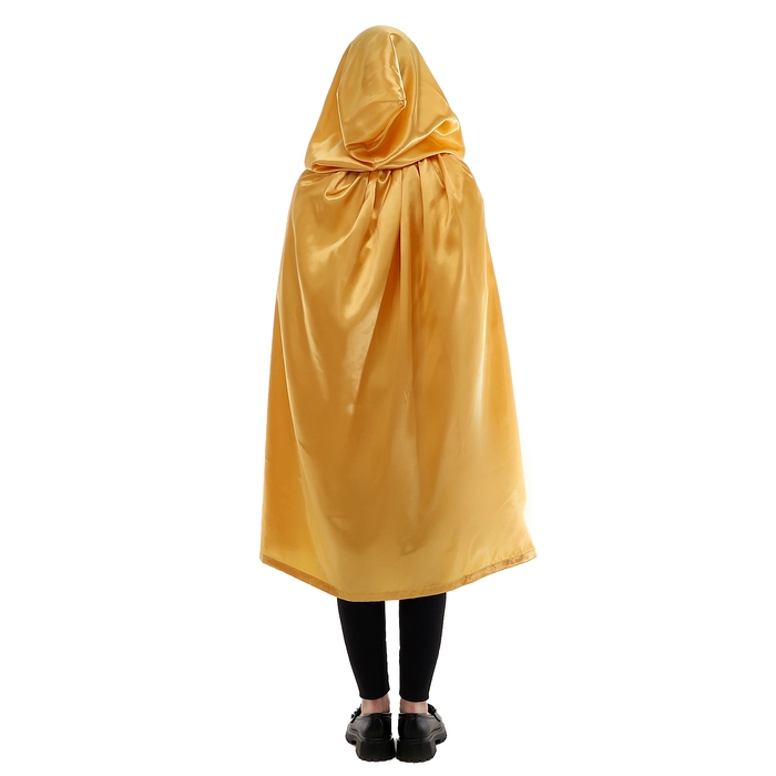 Карнавальный плащ детский,атлас,цвет золотой длина 85см