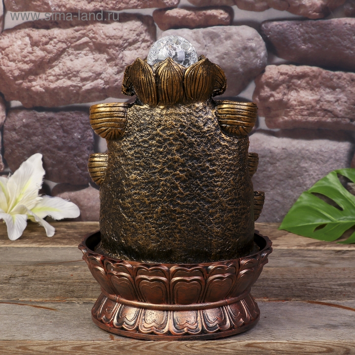 Фонтан настольный от сети, подсветка "Парвати и лотосы" 29х19,5х19,5 см