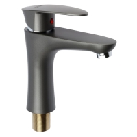 Смеситель для раковины ZEIN Z3660, однорычажный, высота излива 12 см, ABS-пластик, графит Смеситель для раковины ZEIN Z3660, однорычажный, высота излива 12 см, ABS-пластик, графит