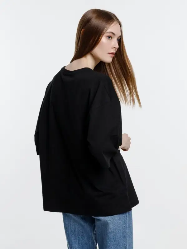 Футболка оверсайз унисекс Base Space, черная, размер XL/XXL