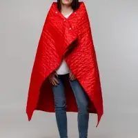 Плед-пончо для пикника SnapCoat, красный Плед-пончо для пикника SnapCoat, красный