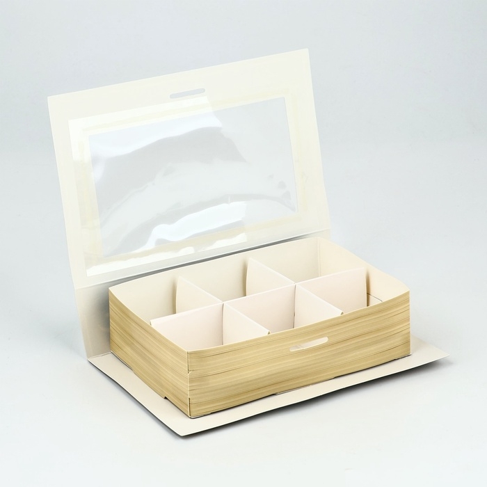 Коробка под 6 конфет с ячейками  &laquo;Счастливого праздника!&raquo; 14,8 х 9,5 х 3,5 см