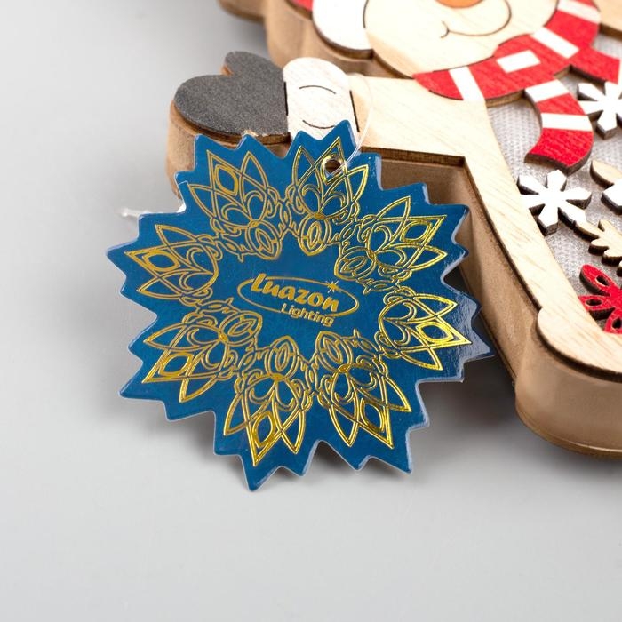 Ёлочная игрушка &laquo;Снеговик&raquo;, от батареек, свечение тёплое белое