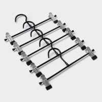 Вешалки для брюк и юбок, с зажимами, 5 шт, 26&times;13 см, цвет чёрный