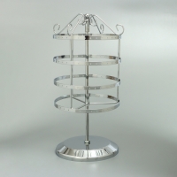 Подставка для украшений &laquo;Вертушка&raquo;,4 яруса,72 пары, металл, 15&times;15&times;34 см, цвет хром
