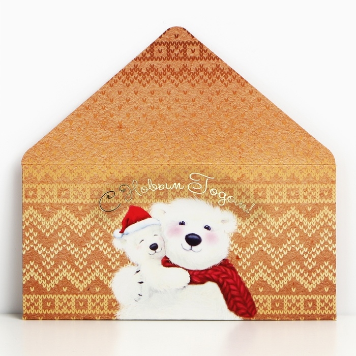 Конверт для денег, набор 6 штук, Конверт для денег, набор 6 штук, "Счастья в Новом Году!"