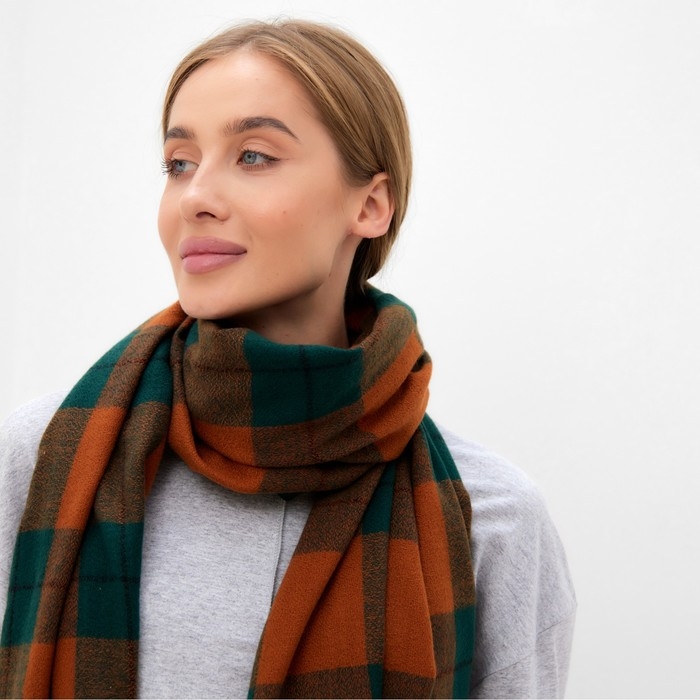 Шарф зимний с кистями MINAKU 65*180 + 3 см клетка Шарф зимний с кистями MINAKU 65*180 + 3 см клетка