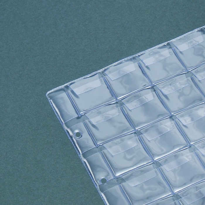 Набор листов для монет, формат "Оптима", 10 листов 200 х 250 мм, на 48 ячеек 28 х 28 мм