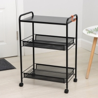 Этажерка &laquo;Ладья 33КС&raquo;, 3 яруса, 45&times;30&times;65 см, цвет чёрный