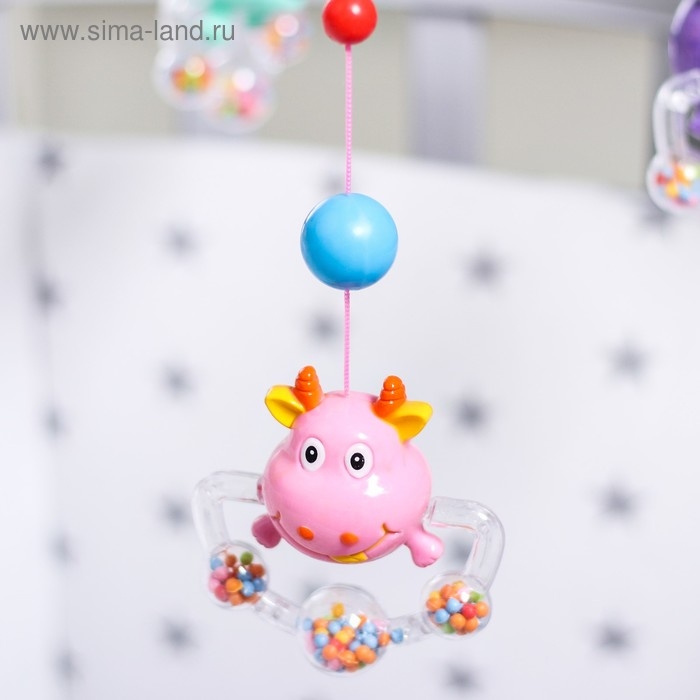 Мобиль музыкальный на кроватку &laquo;Пряничный домик. Зверушки-погремушки&raquo;, заводной, Крошка Я