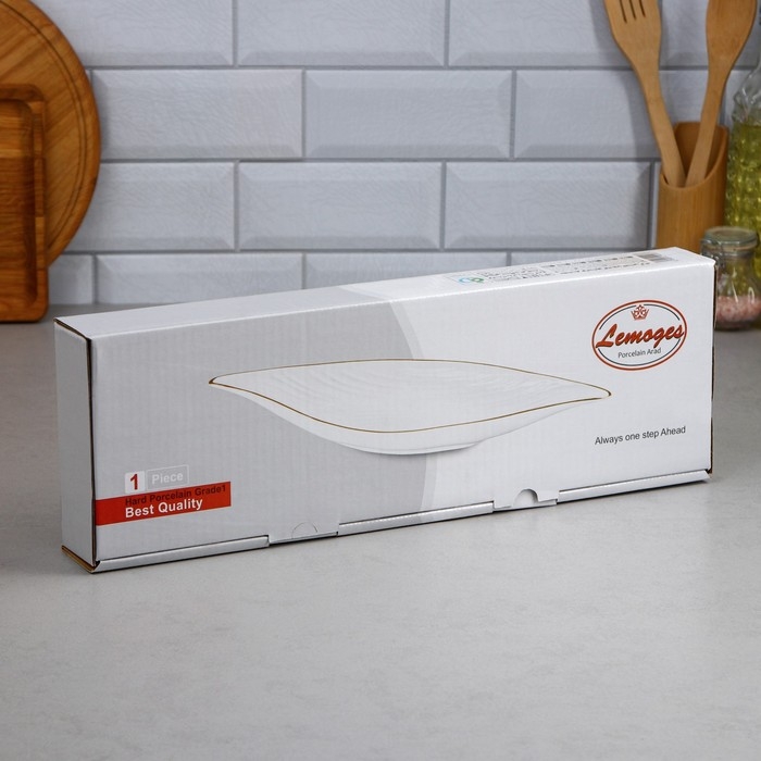 Салатник &laquo;Лодочка&raquo;, 600 мл, золотая обводка, фарфор, Иран