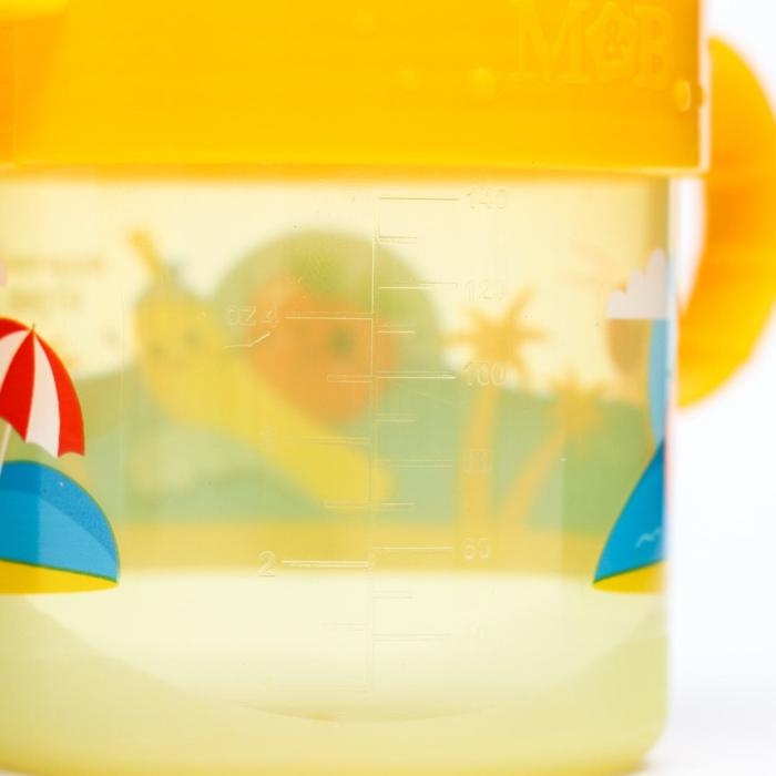 Поильник детский с твёрдым носиком &laquo;Фруктовая тусовка&raquo;, 150 мл., с ручками, цвет оранжевый