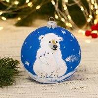 Ёлочный шар d-10 см "Белые медведи" Ёлочный шар d-10 см "Белые медведи"
