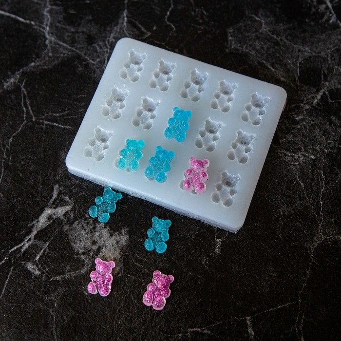 Форма силиконовая универсальная «Мишки», 9 × 7,5 × 0,8 см Форма силиконовая универсальная «Мишки», 9 × 7,5 × 0,8 см