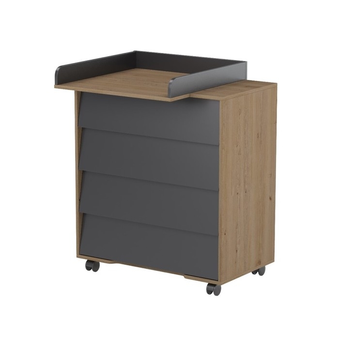 Комод пеленальный детский ИНКАНТО Cambridge 800/4, 83х45х94 см., 4 ящика, цвет дуб/графит