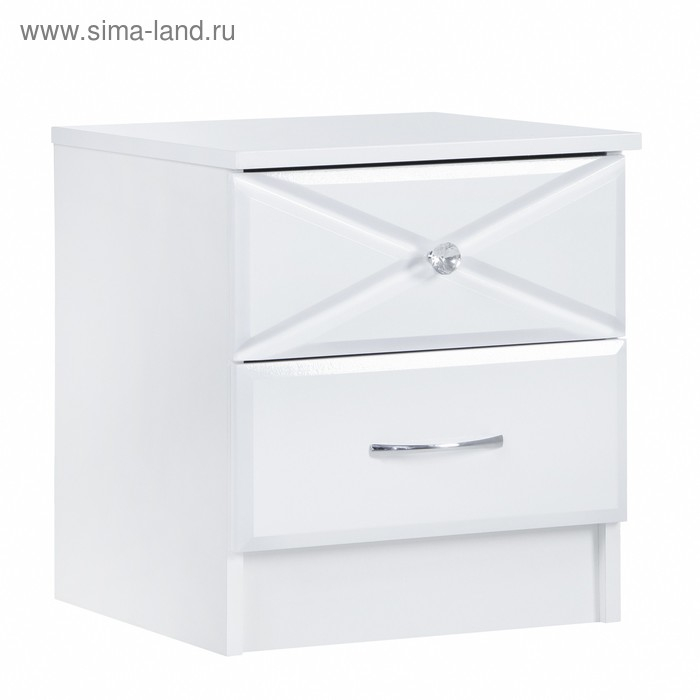 Тумба прикроватная Севиль МДФ, Белый/Белый глянец