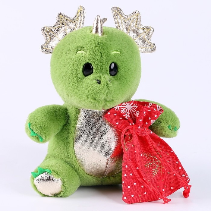 Новогодняя мягкая игрушка «Дракоша с мешочком» Новогодняя мягкая игрушка «Дракоша с мешочком»