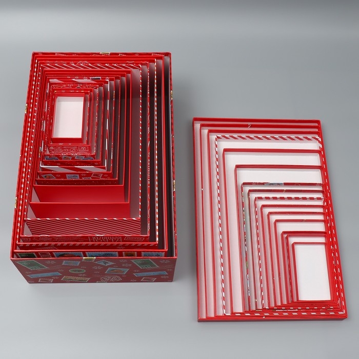 Набор коробок подарочных 15 в 1 &laquo;Новогодняя почта&raquo;, 12 х 6.5 х 4 см - 46.5 х 30 х 17.5 см, Новый год