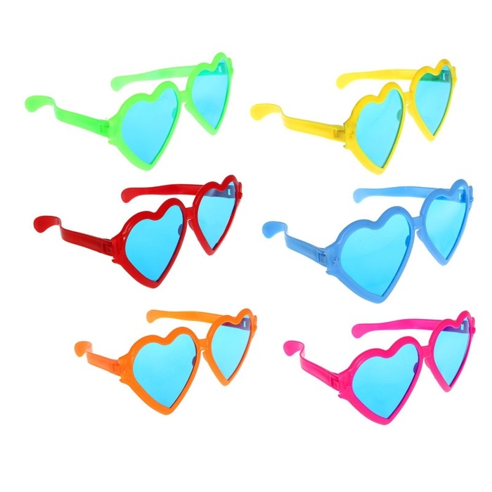 Очки-гиганты &laquo;Сердечки&raquo;, цвета МИКС