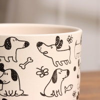 Горшок цветочный Собаки белый бук №1, 0,8 л, d - 12 см