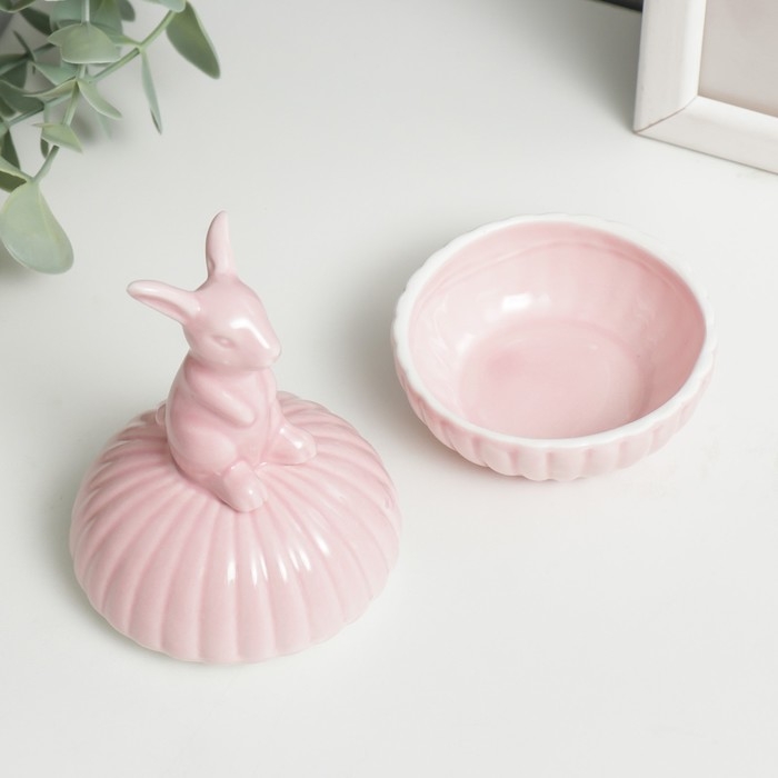 Шкатулка керамика Шкатулка керамика "Зайчик" МИКС 10,5х7,4х7,4 см