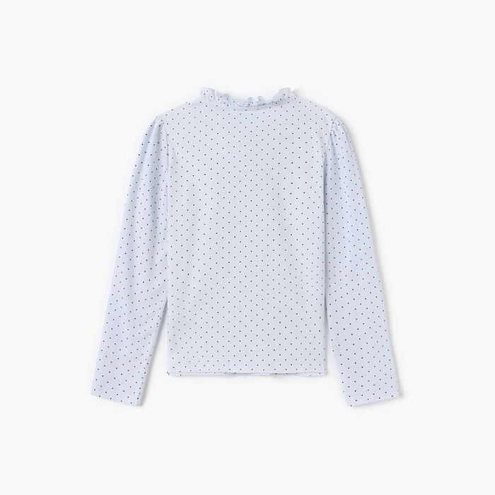 Джемпер для девочки школьный, цвет нежно-голубой/горошек, рост 134 см