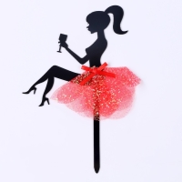 Топпер &laquo;Девушка&raquo; с бокалом