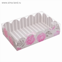 Коробка для печенья, кондитерская упаковка с PVC крышкой, &laquo;Нежность&raquo;, 20 х 30 х 8 см