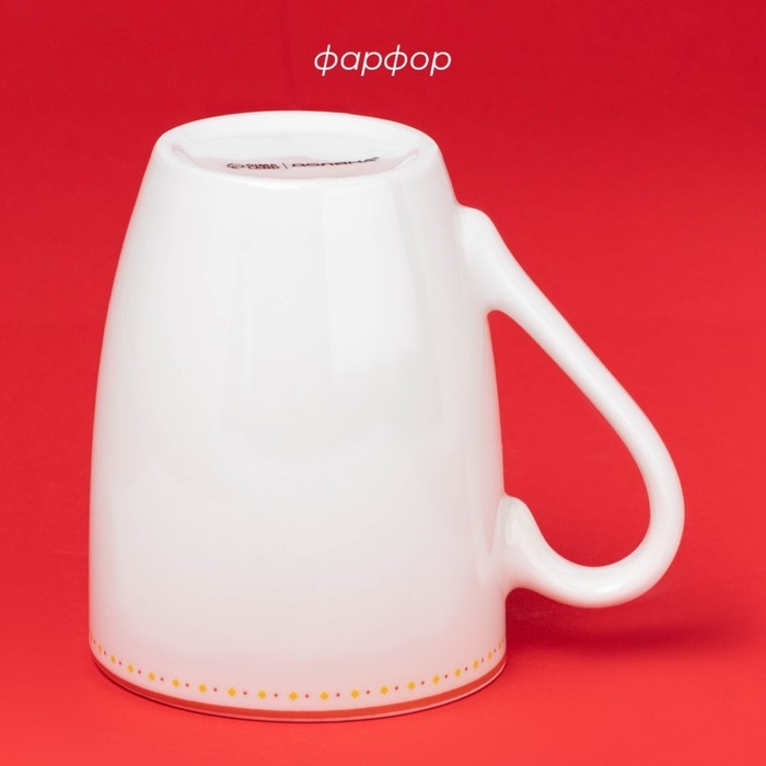 Новогодняя кружка для чая Доляна &laquo;Московский мишка&raquo;, 330 мл, 12&times;8,5&times;11 см, фарфор, цвет белый