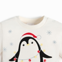 Комплект: джемпер и брюки Крошка Я &laquo;Новогодние зверята&raquo;, рост 74-80 см, цвет красный/белый