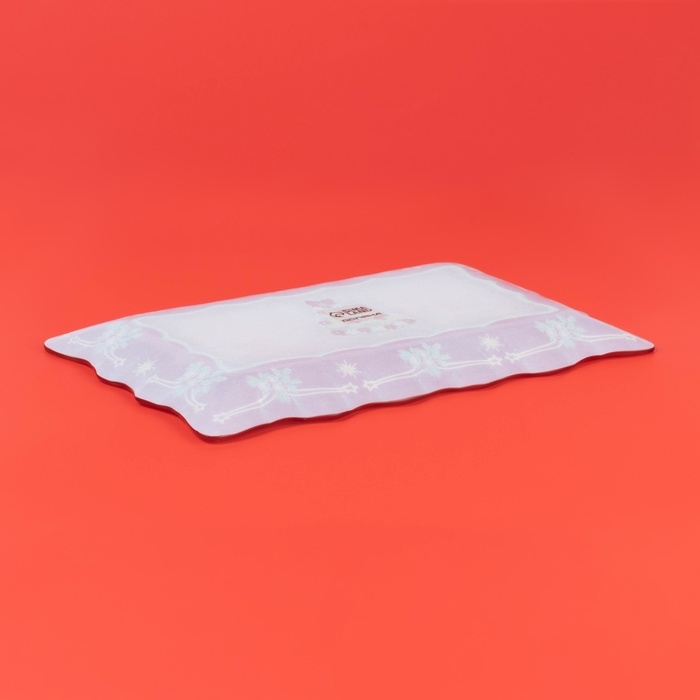 Блюдо стеклянное прямоугольное Доляна &laquo;Новогодняя ель&raquo;, 29,5&times;19,5 см, цвет красный